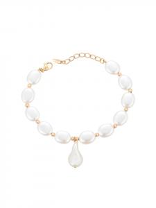 Faina Женский браслет из бусин, розовое золото, белый