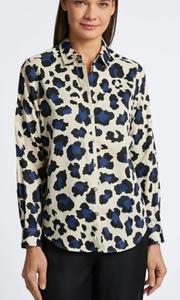Чарли рубашка без глажки в леопардовом принте Foxcroft