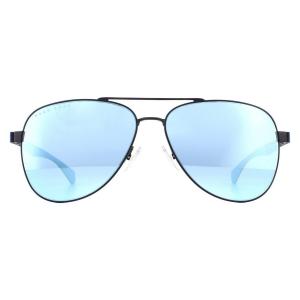 Матовые зеркальные солнцезащитные очки-авиаторы Hugo Boss, синий