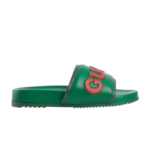 Кроссовки Gucci Jumbo Logo Slide, цвет Green Red