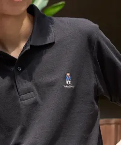 Футболка-поло «Последний взгляд»/«Плюшевый мишка» с вышивкой в одну точку, унисекс The Final View, цвет Black