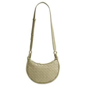 Сумка-полумесяц из овчины, маленькая наплечная сумка через плечо для женщин, цвет пещерный камень Bottega Veneta