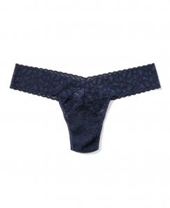 Женские трусики-стринги с леопардовым кружевом и низкой посадкой 7I1051 Hanky Panky, Navy