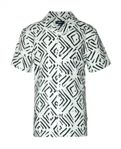 Рубашка с коротким рукавом Big Boys Battery в геометрическом принте Univibe, белый
