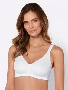 Удобный бюстгальтер без косточек белого и шампанского цветов Naturana