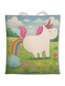 Mr. & Mrs. Panda Сумка с изображением пердящего единорога, без надписи, белого цвета