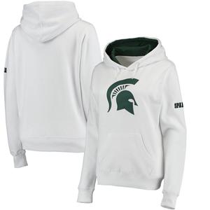 Белый женский пуловер с большим логотипом Michigan State Spartans