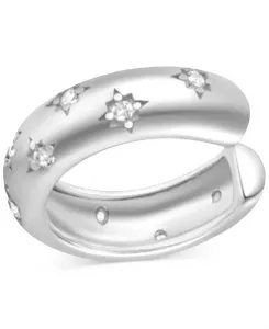 Серьга-Кафф из стерлингового серебра 18 карат с паве Ben Oni, silver