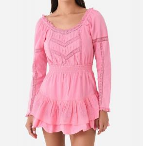 Платье Санайя ярко-розового цвета Loveshackfancy, розовый
