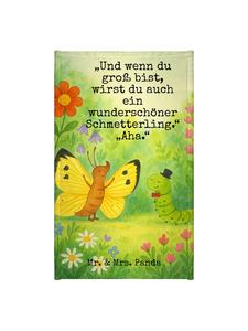 Mr. & Mrs. Panda Полотенце с изображением гусеницы и бабочки и надписью белого цвета