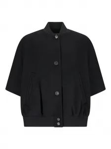 Кашемировый кейп с короткими рукавами MAX MARA, черный