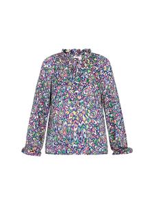 Женская блузка синего цвета, разноцветная IZIA