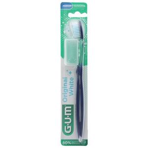 Оригинальная белая зубная щетка средней жесткости 563 - легко удаляет зубной налет Gum