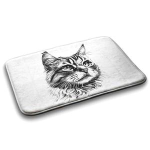 Коврик для ванной Tulup Katze Tiere, 90x1x90 см, белый