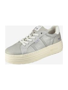 Mustang Серебристые туфли на платформе со шнуровкой