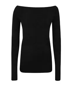 Мягкий пуловер с широким вырезом горловины. Patrizia Pepe, черный