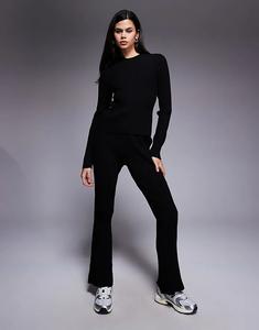 Трикотажные брюки-клеш ASOS DESIGN черного цвета