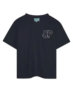 Детская футболка 100% хлопок с короткими рукавами Kenzo Kids, темно-синий