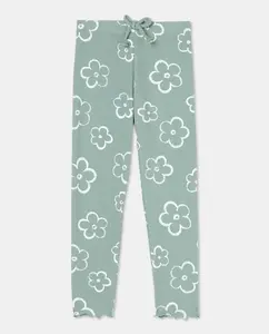 Леггинсы ребристые с детским принтом Kids El Corte Inglés, зеленый
