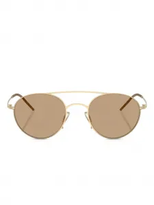 Солнцезащитные очки в круглой оправе Giorgio Armani, золотистый