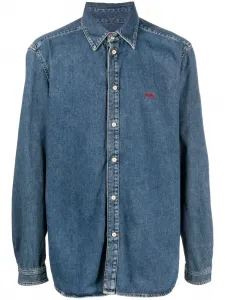 Джинсовая рубашка с вышитым логотипом DIESEL, синий