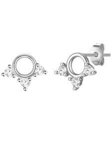 Glanzstücke München Серьги-гвоздики из стерлингового серебра с кубическим цирконием в серебряной оправе