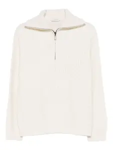 Джемпер вязаный косичками Paolo Pecora, белый