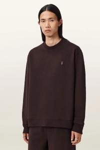 Хлопковая толстовка Allsaints, коричневый