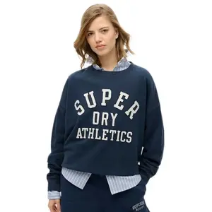 Толстовка Superdry Ath Ess Relaxed Applique, синий