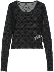 Marine Serre укороченный топ с монограммой, черный