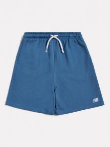 Детские шорты French Terry с маленьким логотипом New Balance, Shoreline Blue