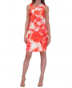 Женское платье-футляр с принтом Donna Ricco, Orange Mul
