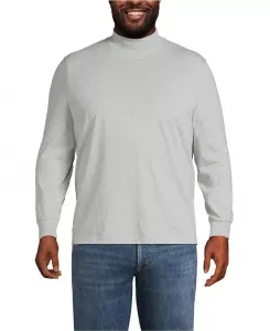 Большой и высокий супер-трикотажный водолазка Lands' End, серый