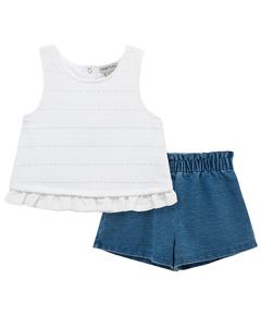 Привычный короткий комплект с рюшами по подолу Habitual, белый