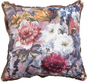 Декоративная подушка Clayre & Eef 45x45 см Розово-белые синтетические квадратные цветы Clayre&Eef