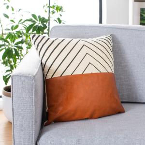 Подушка декоративная Safavieh Trini, 18x18 см, коричневый / белый