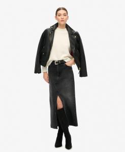 SUPERDRY Длинная джинсовая юбка с разрезом
