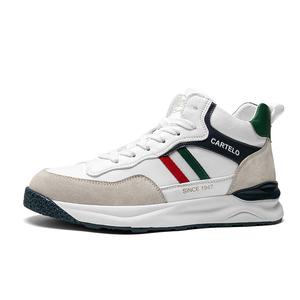 Классические модные полувысокие повседневные туфли мужские CARTELO, бело-синие