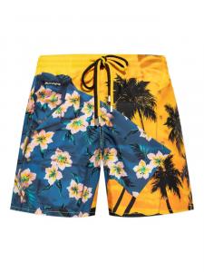 Плавки-шорты Palm Angels с принтом пальм, синий