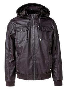 Куртка из искусственной кожи коричневого цвета KOROSHI