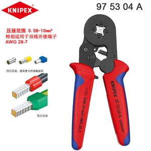 KNIPEX 97 53 04A саморегулирующиеся обжимные клещи с храповым механизмом, квадратные обжимные клещи для проводов холодной штамповки 975304A