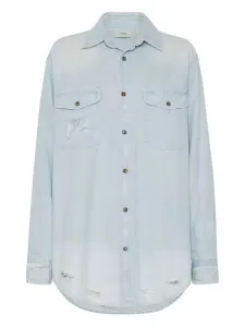 Рубашка из шамбре на пуговицах One Teaspoon, синий