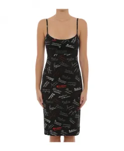 Черная хлопковая футболка с фирменным принтом Moschino, черный