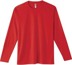 Футболка с длинным рукавом Glimmer 00352-AIL из трикотажа Interlock Dry плотностью 3,5 унции, красный