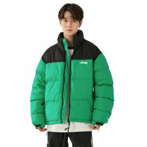 Пуховик Unisex Stand Collar Moderate Padded Jeep, зеленый