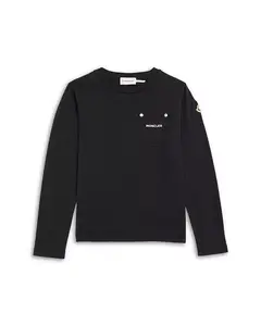 Футболка унисекс с длинным рукавом и логотипом - для детей постарше Moncler, синий