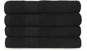 Полотенца доброе утро "Uni Good Morning", (4 шт.), с красивой каймой 50х100 см (4 шт.), черный