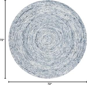 Ковер SAFAVIEH, 183 x 183 см, Ikat Collection, круглый, Silver & Grey, ручной работы из шерсти, идеален для помещений с высокой проходимостью в гостиной, спальне (IKT633G)