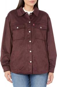 Женская куртка-рубашка Levi's из мягкой искусственной замши, бордовый