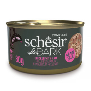 Schesir Comida Húmeda After Dark Filetes de Pollo con Jamón en Caldo para Gatos 80 ГР Schesir